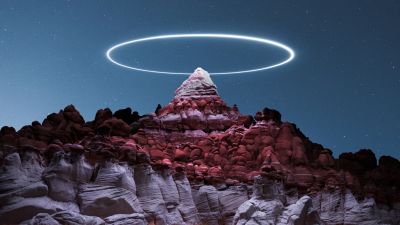 Canyon, Night photography, Illumination, 5K, Long exposure