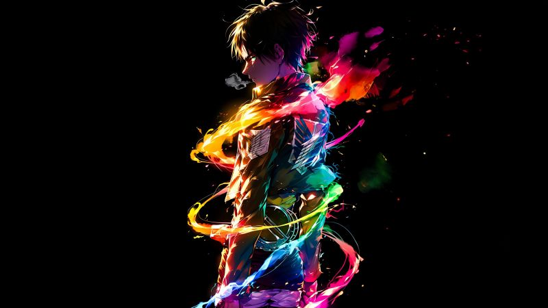 Eren Yeager, AMOLED, Digital Art, Attack on Titan, 5K