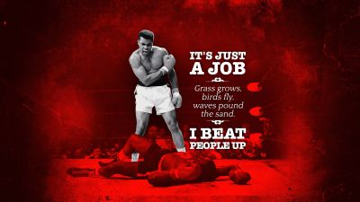 Muhammad Ali, Popular quotes, Boxer, Red background, 5K, Boxing, Dark red