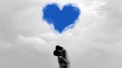 Love couple, Cloudy Sky, Love heart, Blue Sky