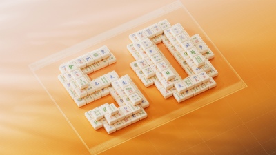 Microsoft Mahjong, 50th Anniversary, Microsoft Windows, 5K, Yellow background