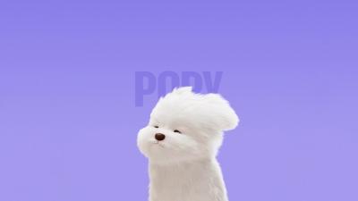Maltese Dog, Cute cartoon, 5K, Honor Magic V Flip 2, Stock, Purple background, Cute puppy