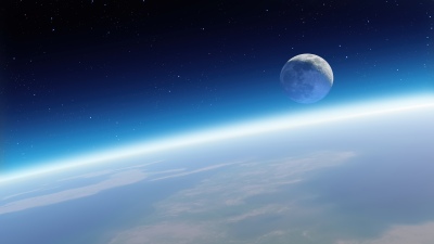 OS X Mountain Lion, Cosmos, Earth, Outer space, Moon, Mac OS X, Stock, 5K