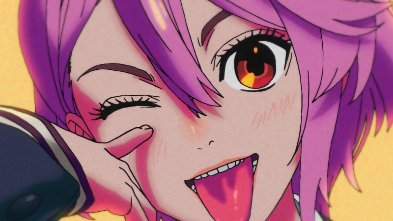 Aira Shiratori, Dandadan, 5K, Pink hair, Anime girl, Purple hair, Winking