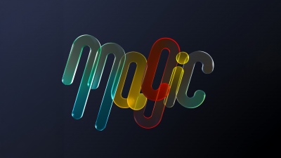 Magic, Typography, Glossy, Dark background, Multicolor, 5K