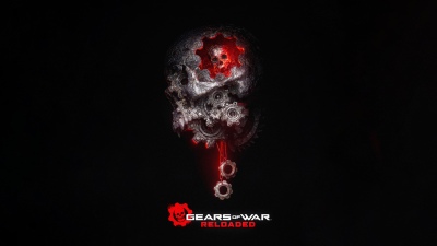 Gears of War: Reloade, Game poster, Dark background, Skull, 5K, 8K, Red glow