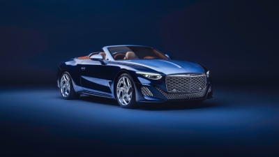 Bentley Mulliner Batur Convertible, 2026, 5K, 8K, Blue aesthetic, Blue car, Blue background