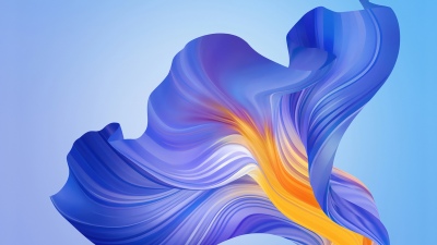 Blue abstract, Flow, Gradient background, Vibrant, 5K, Stock