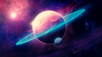 Ringed planet, Cosmic, Nebula, Moon, Comet, Ethereal