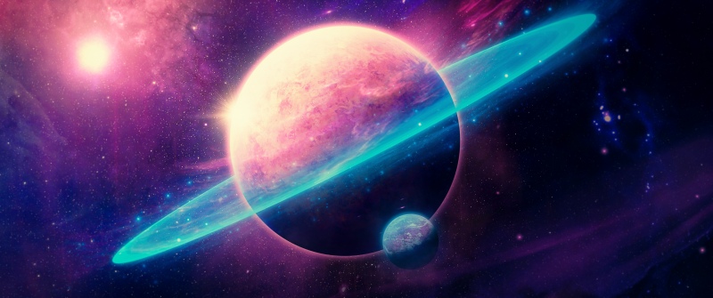 Ringed planet, Cosmic, Nebula, Moon, Comet, Ethereal