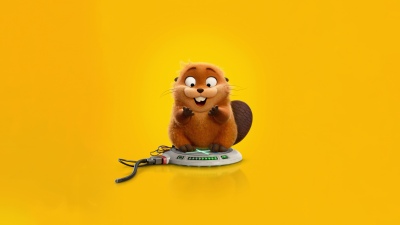 Hoppers (2026), Beaver, Mabel, 5K, 8K, Yellow background, Animation movies, Pixar movies