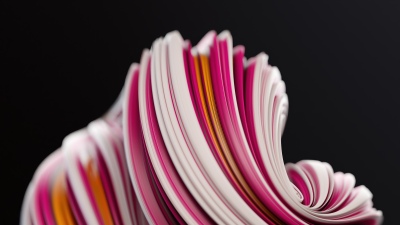 Abstract Swirls, Dark background, Pink abstract, Flow, 5K