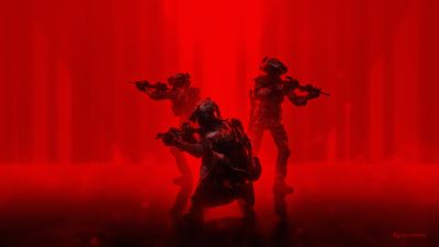 Soldiers, Operation, Red background