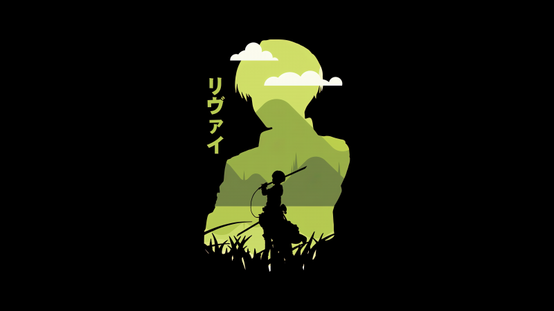 Levi Ackerman, AMOLED, Attack on Titan, Minimalist, Black background, 5K, Shingeki no Kyojin, 8K