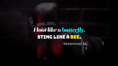Boxing, Popular quotes, Muhammad Ali, Gloves, Dark background, Inspirational quotes, 5K