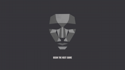 Squid Game, Frontman Mask, Next Game, Minimalist, Dark background, 5K, Minimal art