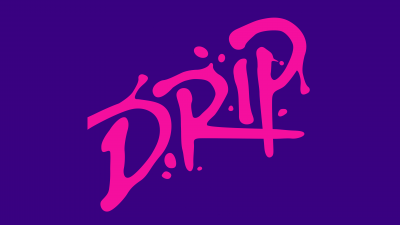 Drippy, Purple background, Pink text, 5K, 8K