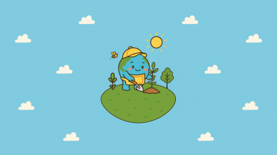 World Environment Day, 5K, Cute cartoon, Planet Earth, Summer, Light blue, June (Month)