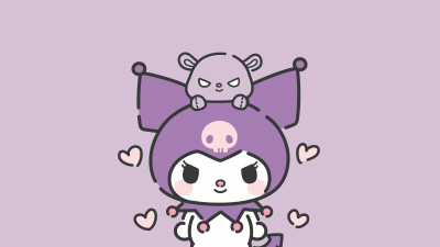 Kuromi, Halloween costume, Sanrio, Purple aesthetic, Cute art, Love hearts, Purple background, Lavender background, 5K