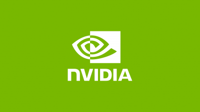 Nvidia Logo, Green background, Minimalist