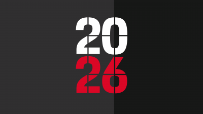 2026 New Year, Porsche Race Calendar, 5K, Dark background, Minimalist, Red and White
