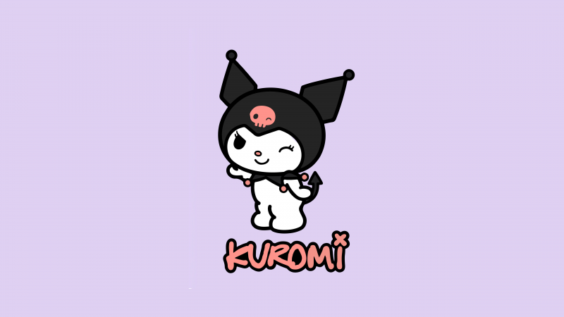 Kuromi, Sanrio, Kawaii, Purple background, Cute cartoon, 5K, Lavender background